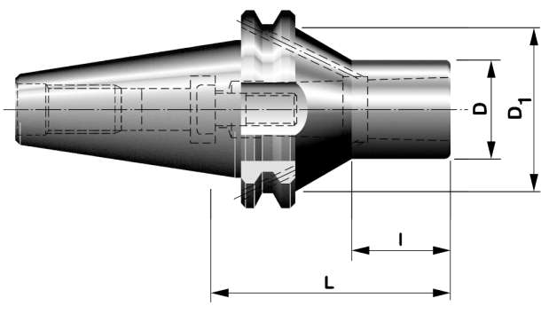 40x1;DIN69871-B;redukční pouzdro s dutinou Morse 1
